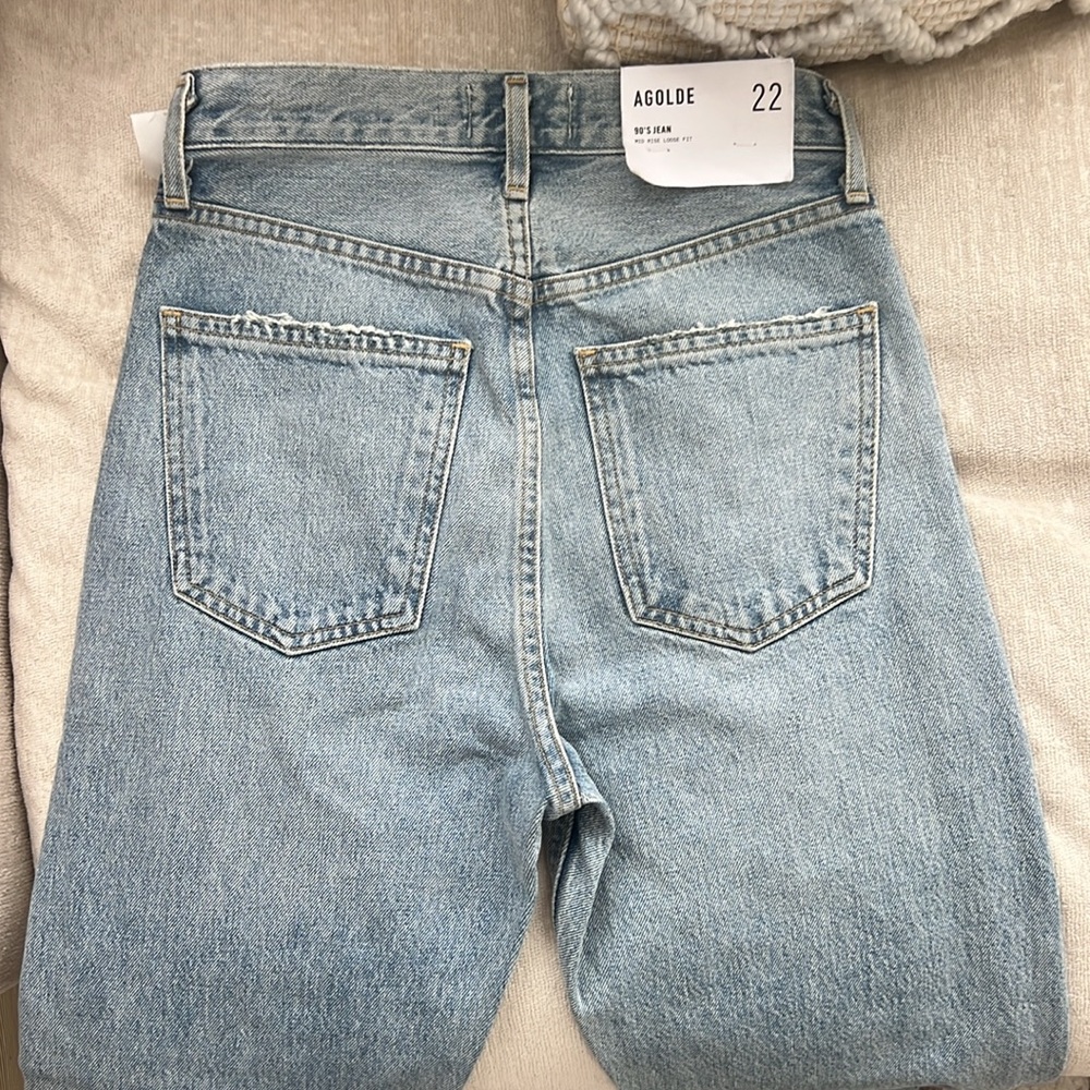 AGOLDE 90s Mid Rise Straight Leg Jeans In Threadbare In Blue! - Picture 6 of 6
